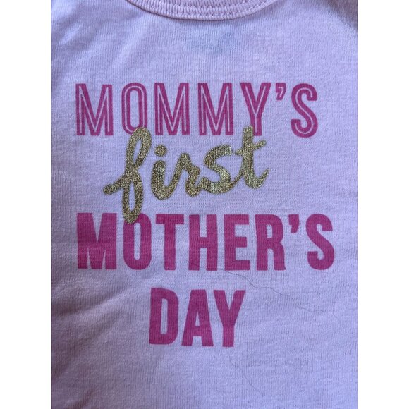 Carters NWT Baby Girls Pink Bodysuit 6M Mommys First Mothers Day Short Sleeve - Picture 3 of 5